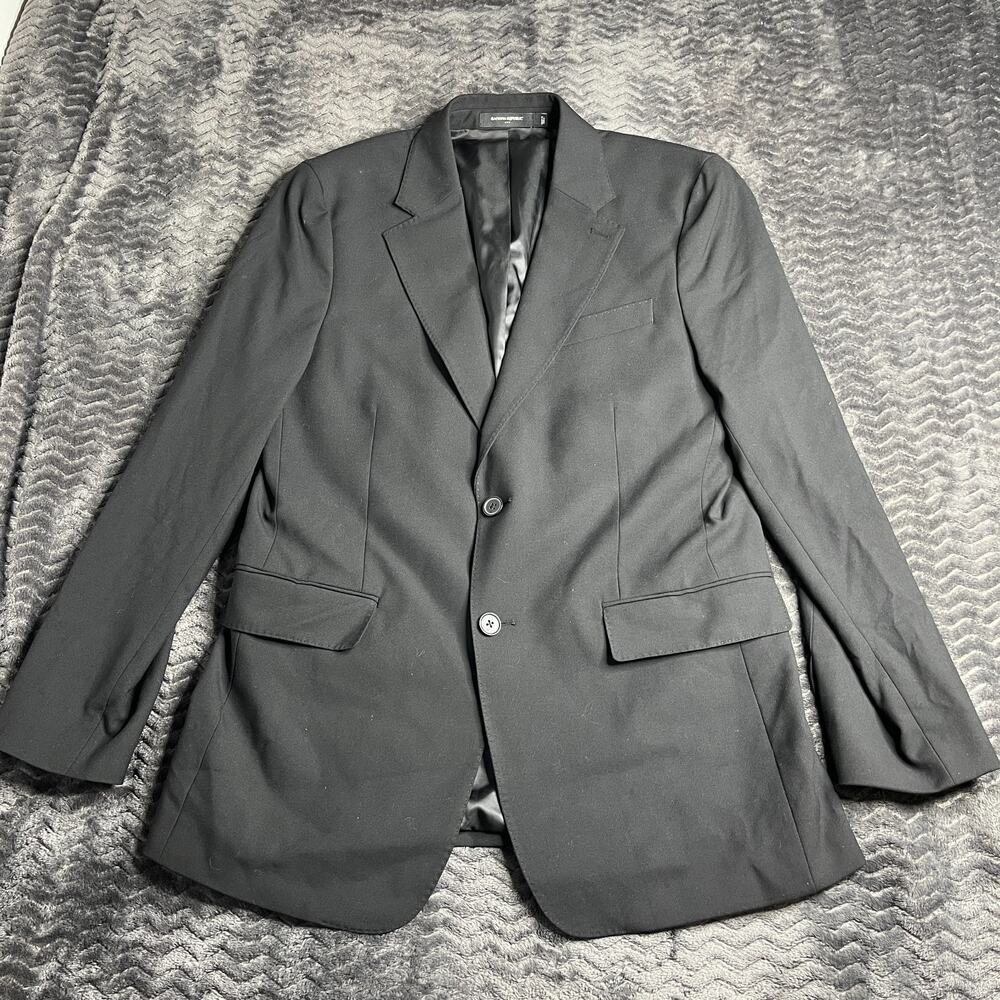 BANANA REPUBLIC Men's 40R Regular Black Slim Fit Wool Suit Jacket
